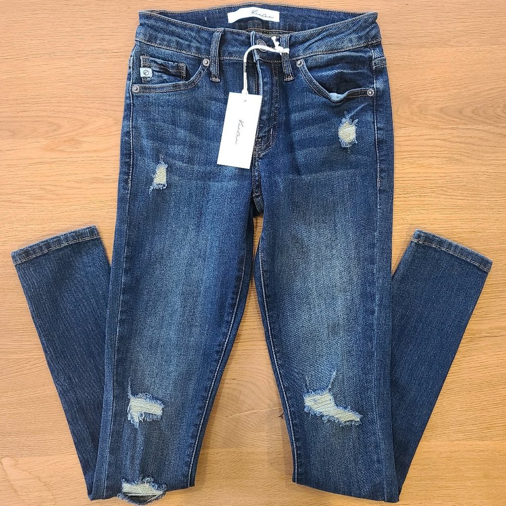 KanCan Mid Rise Distressed Skinny Jeans Sz. 1/24 NWT
